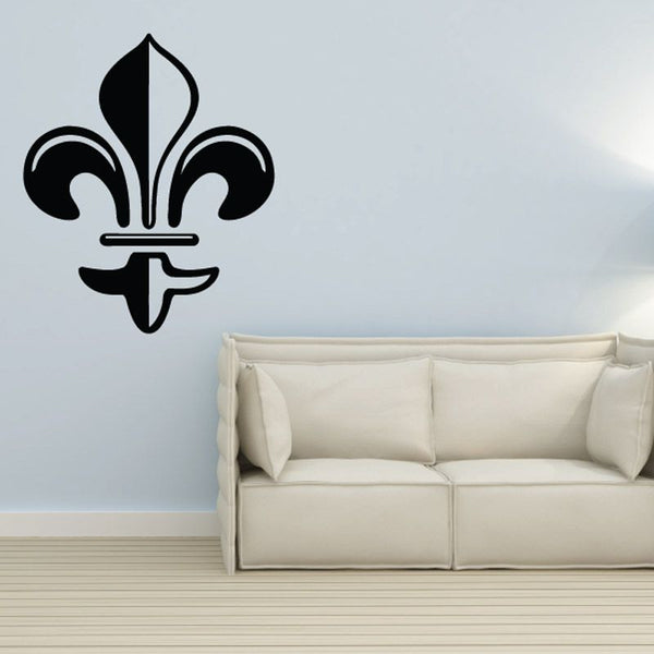 Black fleur-de-lis decal stencil with ornate scroll details