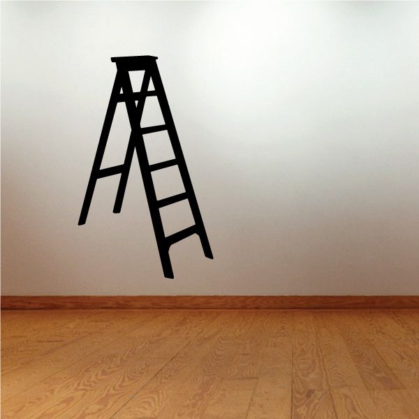 Step ladder decal, black ladder illustration with AA on the top section