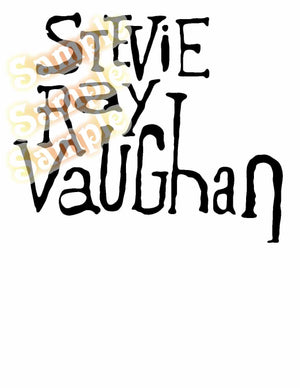 Stylized black text decal reading 'Stevie Ray Vaughan'
