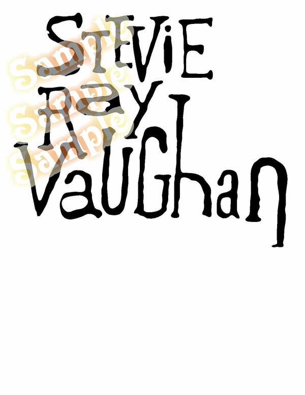 Stylized black text decal reading 'Stevie Ray Vaughan'