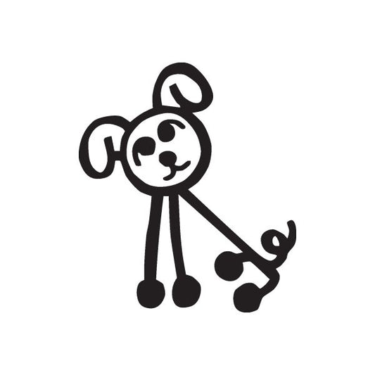 Image of Stickfigure Dog Sitting Decal