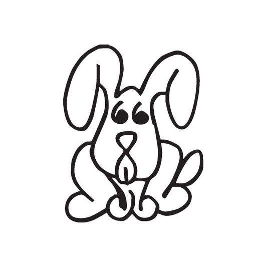 Image of Stickfigure Dog Sitting Front Decal