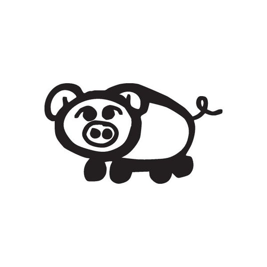 Image of Stickfigure Pig Decal