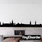Black Stockholm skyline wall decal with building silhouettes and arch bridge outline