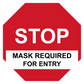 Stop Sign - Mask Required - COVID19 Window or Wall Sticker, isolated printed sticker artwork