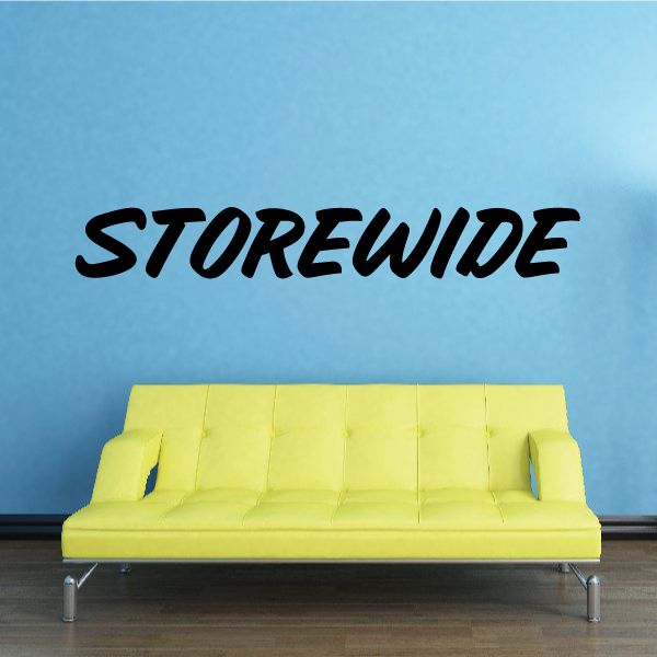 Vinyl wall decal with STOREWIDE text