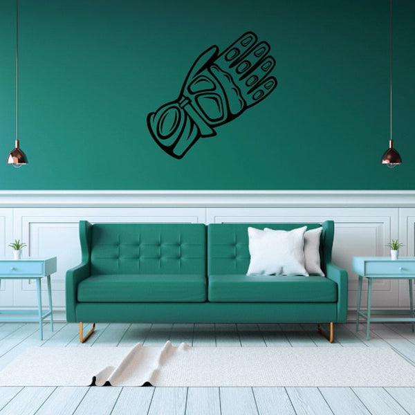 Bike glove wall decal with black outline