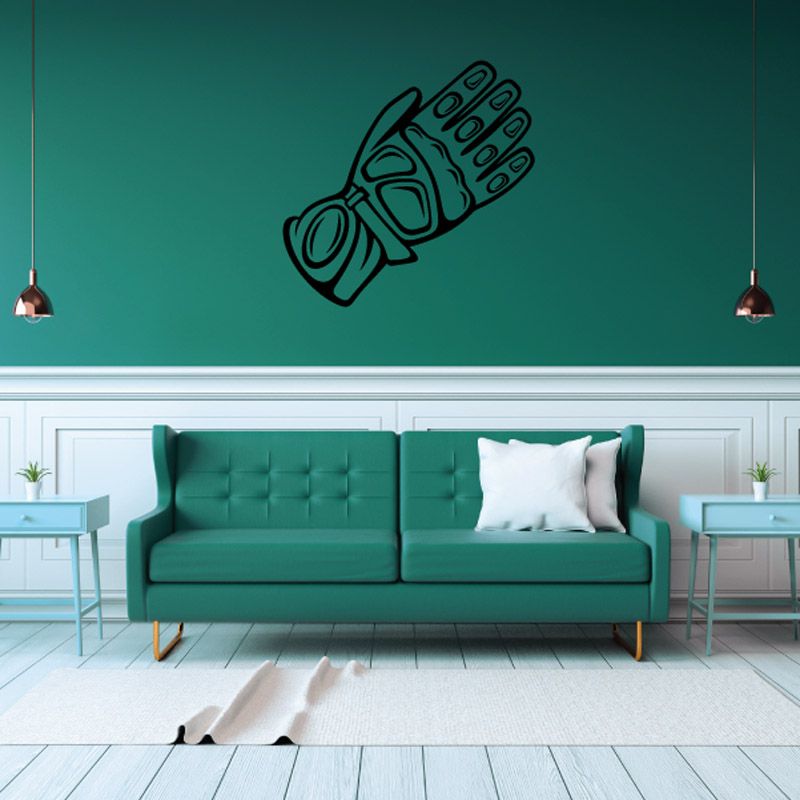 Bike glove wall decal with black outline
