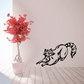 Stretching raccoon wall decal, black and white