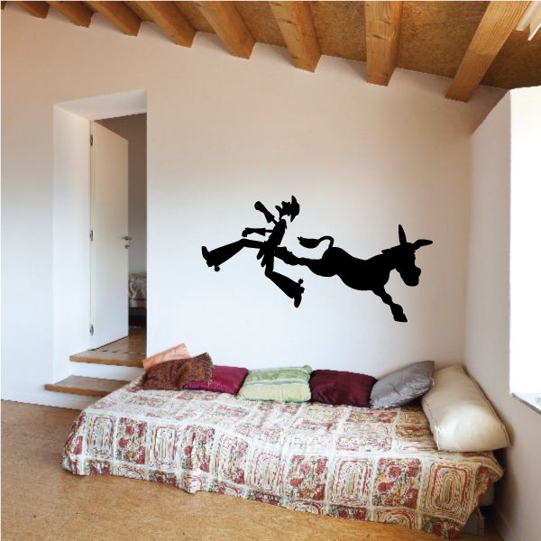 Black donkey wall decal silhouette
