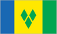 St Vincent flag sticker with blue, gold, green stripes and three green diamonds in center