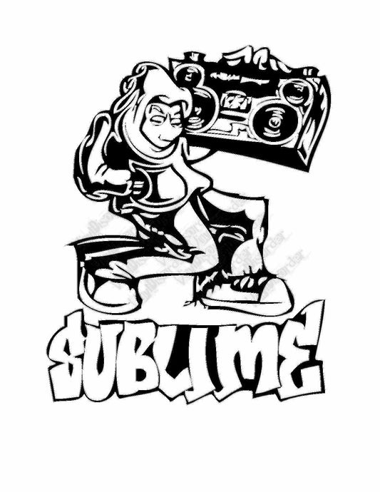 Image of sublime oldschool flyer Decal