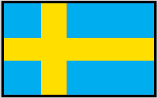 Suede flag sticker with Swedish flag blue background and yellow Nordic cross
