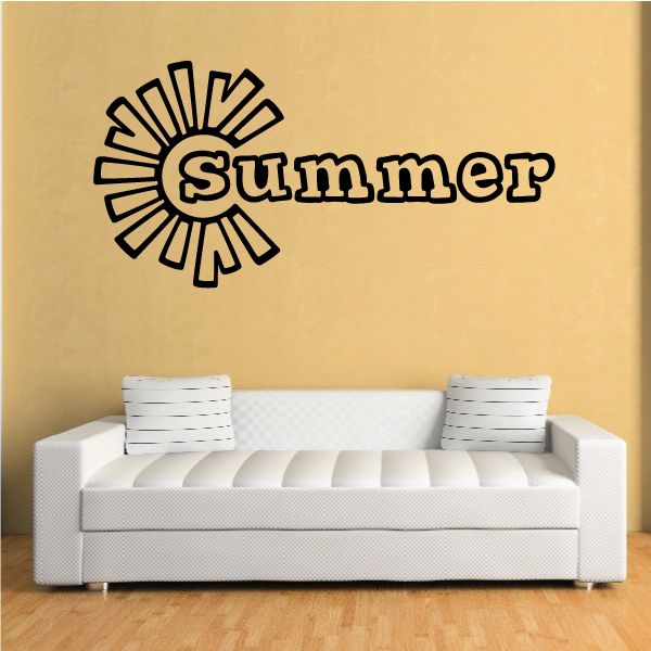 Summer wall decal with sunburst and bold 'Summer' text