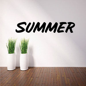 Summer wall decal with black cursive word SUMMER