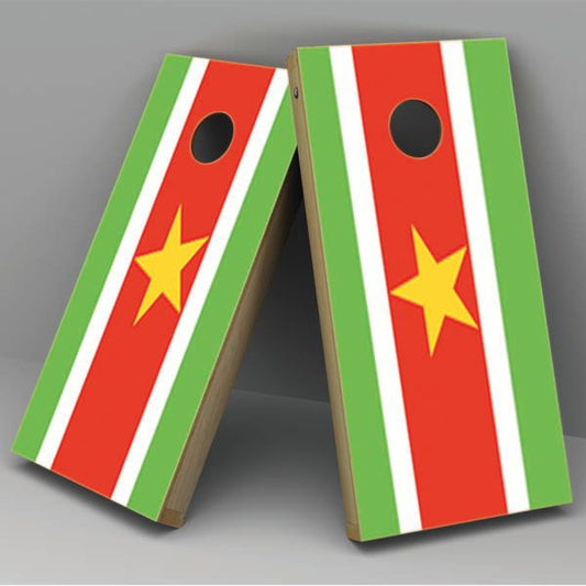 Suriname Flag Cornhole Board Vinyl Decal Wrap