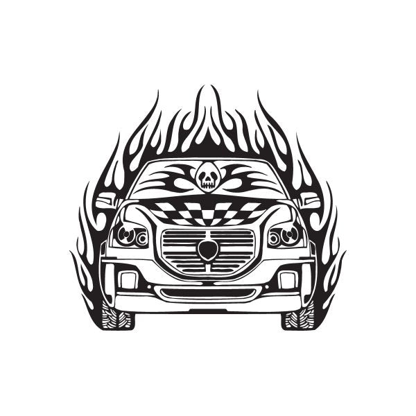 Image of SUV Front End Flames Decal