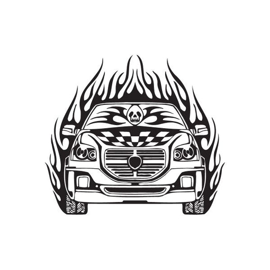 Image of SUV Front End Flames Decal