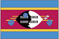 Rectangular flag sticker with blue border, maroon and yellow stripe, and central emblem