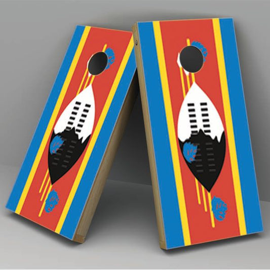 Swaziland Flag Cornhole Board Vinyl Decal Wrap