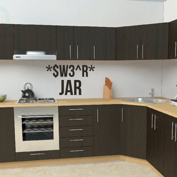 Wall decal reading *$W3^R* JAR with stylized lettering