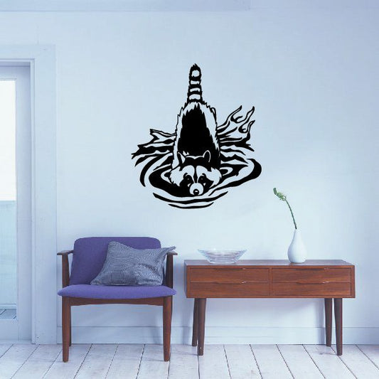 Image of Swimming Raccoon Decal