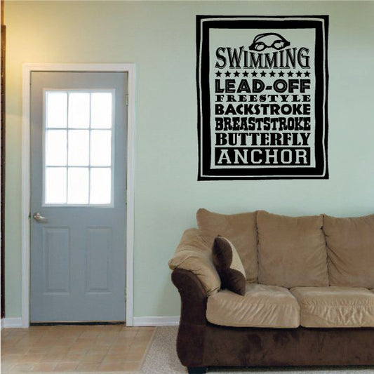 Image of Swimming Word Collage Decal