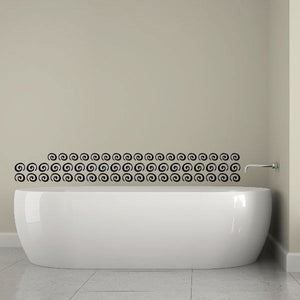 Swirls decal kit with repeating circular swirl pattern, black, for wall border.