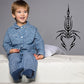 Abstract scorpion wall decal, black symmetrical tribal design