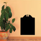 Black tombstone wall decal with rounded top and small central finial