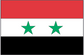 Syria flag sticker with red, white, and black stripes and two green five-point stars