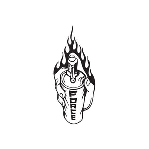 Black flame skull vinyl wall decal, sticker design