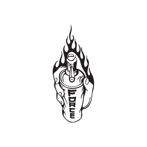 Black flame skull vinyl wall decal, sticker design