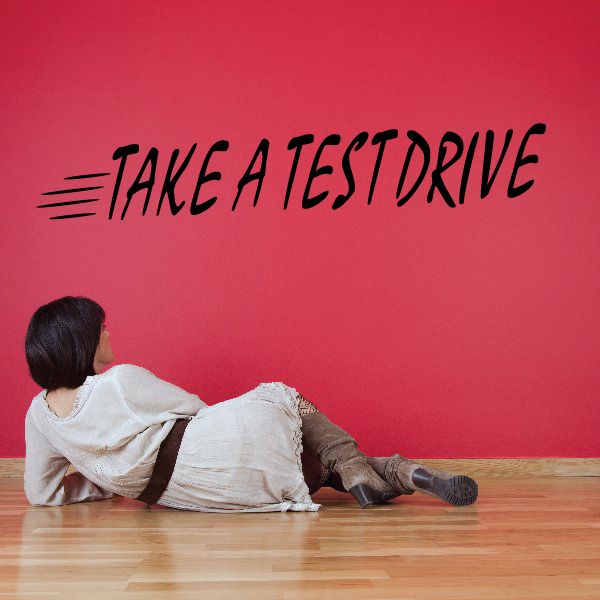 Image of Take A Test Drive Wall Decal - Vinyl Decal - Car Decal - Business Sign - MC178