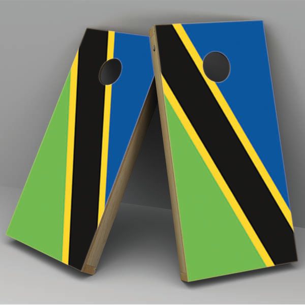 Tanzania Flag Cornhole Board Vinyl Decal Wrap