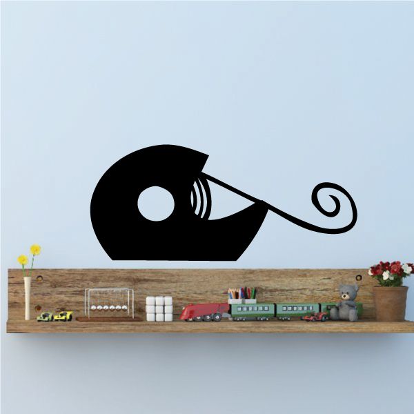 Black tape dispenser decal with swirl label and tape roll
