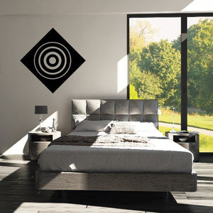 Vinyl wall decal with black diamond target bullseye design