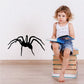 Spider wall decal, black cartoon spider with eight long legs