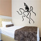 Octopus wall decal, black tattered tentacles