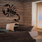 Scorpion wall decal, black tattered style with legs and tail, for wall application