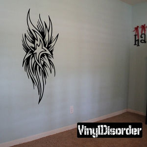 Black tribal dragon head vinyl wall decal sticker