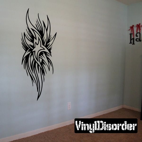 Black tribal dragon head vinyl wall decal sticker