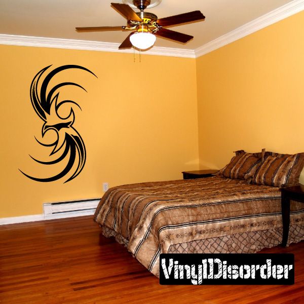 Tribal tattoo wall decal, black swirl design for smooth vinyl application