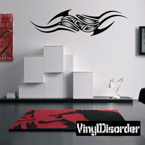 Black tribal tattoo vinyl wall decal with swirl design