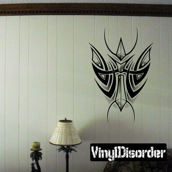 Vinyl tattoo wall decal of black tribal emblem