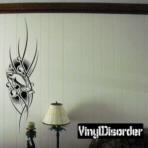 Black tattoo-style vinyl wall decal with ornate dagger and tribal linework