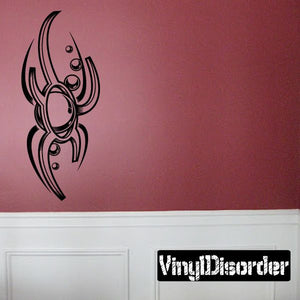 Tribal tattoo wall decal, black dagger and circular ornament design