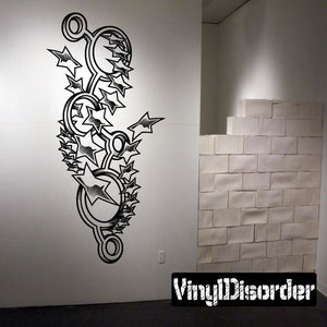 Tattoo wall decal vinyl sticker with black guitar and stars design