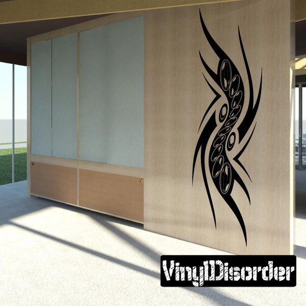 Vinyl wall decal featuring a black tribal butterfly design