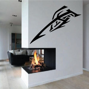 Black tribal tattoo-style wall decal sticker on wall